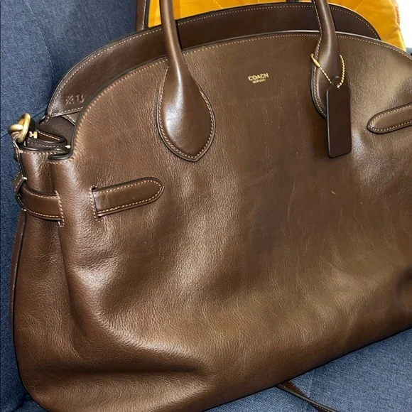 Coach Soft Empire Carryall Bag 48 Maple Dark Brown Leather - Picture 2 of 11